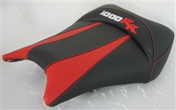 Custom Honda CBR 1000RR Front Seat Black Carbon Fiber w/Red & Silver Embroidering