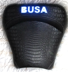 "New Image" Custom Hayabusa Alligator Front Seat w/Blue LED Loglow BUSA