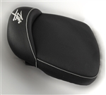 "New Image" Custom Shaped/Covered Hayabusa Passenger Seat w/Chrome Embroidering