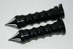 Black Anodized Suzuki Grips with Grooved Bar Ends