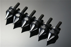 6  Black Anodized Silver Grooved  5mm Collar Small Fairing Spike Bolts