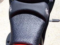 "New Image" Hayabusa Custom Shaped Black Ostrich Front Seat w/Chrome Embroidering