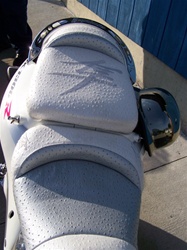 Hayabusa Front & Rear Seats White/Silver Ostrich & Embroidering