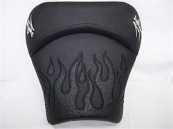 "New Image" Custom Hayabusa Front Seat w/Black Ostrich Flame Applique