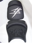 Custom Hayabusa Black Front & Rear Seats w/Ostrich Flame Applique