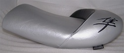 Hayabusa Custom Shaped Silver Front Seat w/Black Riser & Embroidering