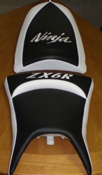 "New Image" Custom ZX-6R Front & Rear Black/White Seats