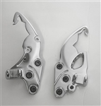 08-20 Hayabusa Chrome Stock OEM Scorpion Shaped LH RH Front Foot Peg Brackets