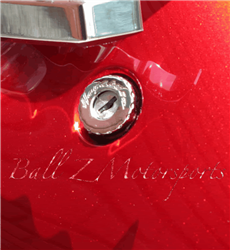 Hayabusa Chrome Engraved Tail Lock Cover w/Ball Cut Edges