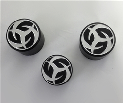 99-07 Hayabusa Black/Silver Pocketed Engraved Tribal Tattoo Fork & Yoke Caps