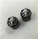 Hayabusa Black/Silver 3D Hex Engraved Brake & Clutch Mastercylinder Line Banjo Bolt Caps
