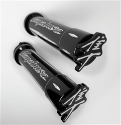 Hayabusa Black Anodized Silver Engraved Grips with 3D Bar Ends