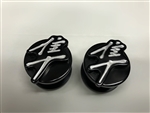 2-Hayabusa Black And Silver 3D Engraved Exhaust Hanger Peg Plug With Smooth Edges