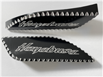 Hayabusa Black Silver Engraved & Ball Cut Side Tank Pads