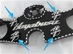 Hayabusa Black/Silver 3D Engraved Ball Cut Triple Tree Bolt Plugs/Covers/Caps