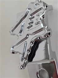 1999-2012 Hayabusa Custom Chrome 3D Ball Cut & Pocketed Engraved Throttle Cable Guide