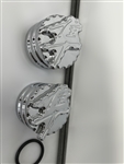 Hayabusa 3D Chrome Engraved And Ball Cut Front Axle Caps