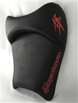 Hayabusa Custom Shaped & Covered Black Front Driver Seat w/Red Embroidering