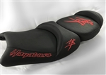 Hayabusa Custom Shaped Front & Rear Seats w/Red Embroidering